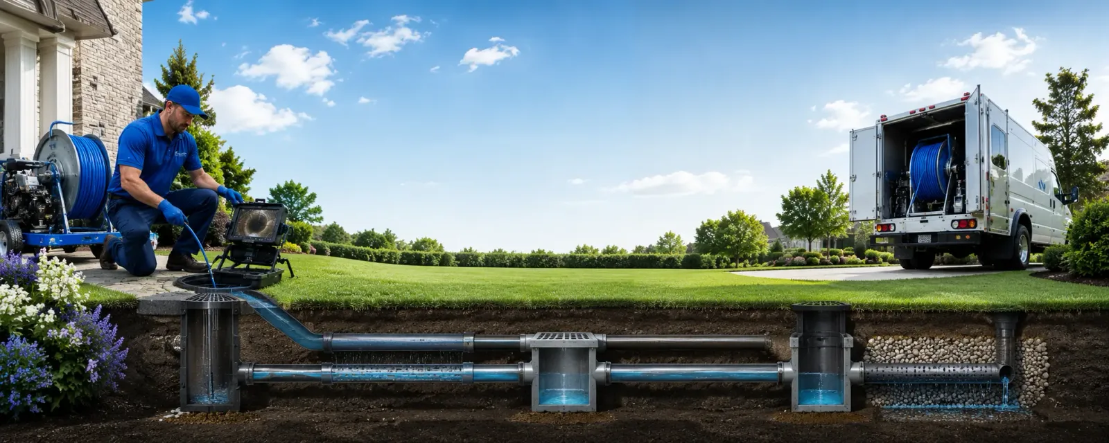Outdoor drain cleaning information for Lansing, NY